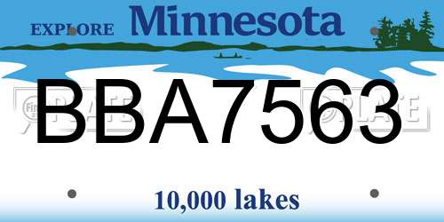 BBA7563 Minnesota License Plate