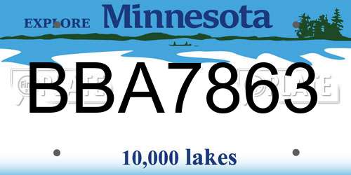 BBA7863 Minnesota License Plate