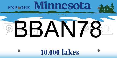 BBAN78 Minnesota License Plate