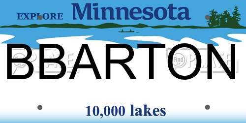 BBARTON Minnesota License Plate