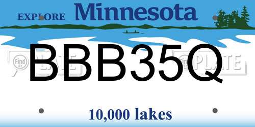BBB35Q Minnesota License Plate