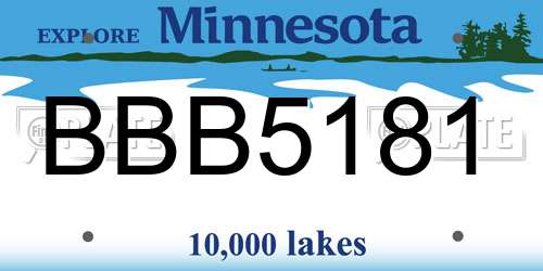 BBB5181 Minnesota License Plate