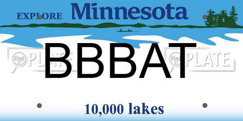 BBBAT Minnesota License Plate