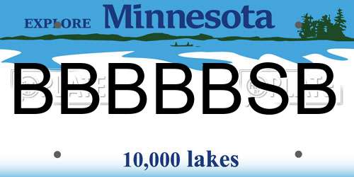 BBBBBSB Minnesota License Plate