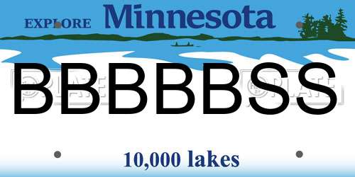 BBBBBSS Minnesota License Plate