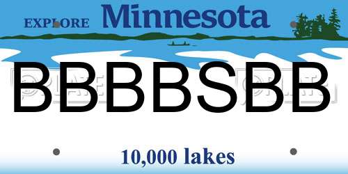 BBBBSBB Minnesota License Plate