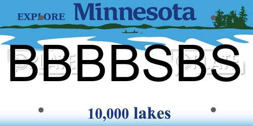 BBBBSBS Minnesota License Plate