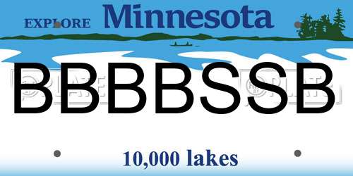 BBBBSSB Minnesota License Plate