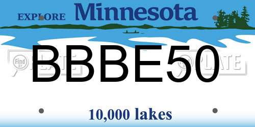 BBBE50 Minnesota License Plate