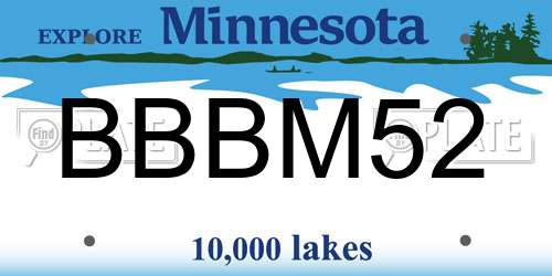 BBBM52 Minnesota License Plate