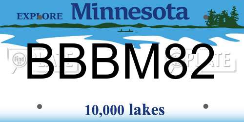 BBBM82 Minnesota License Plate