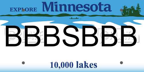 BBBSBBB Minnesota License Plate