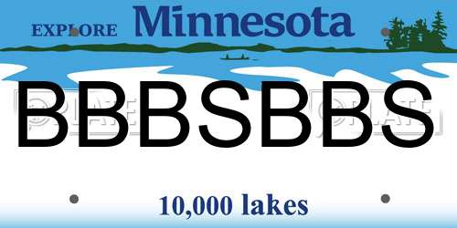 BBBSBBS Minnesota License Plate