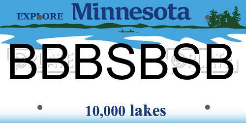 BBBSBSB Minnesota License Plate
