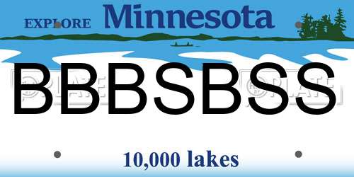 BBBSBSS Minnesota License Plate