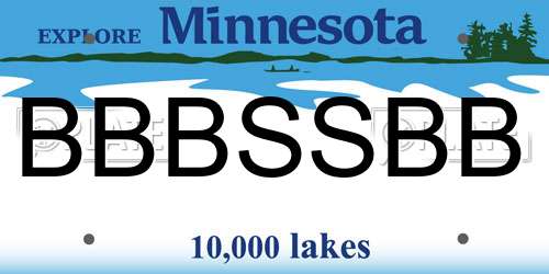 BBBSSBB Minnesota License Plate
