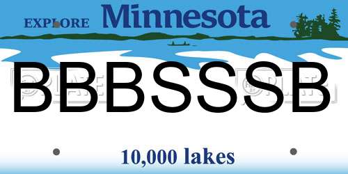 BBBSSSB Minnesota License Plate