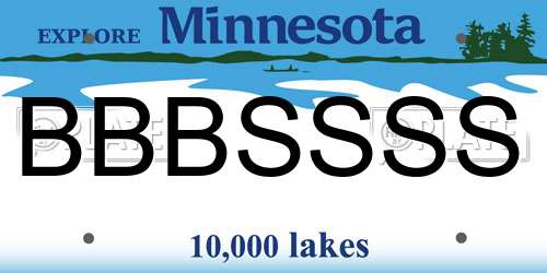 BBBSSSS Minnesota License Plate