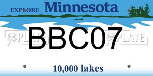 BBC07 Minnesota License Plate