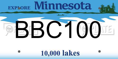 BBC100 Minnesota License Plate
