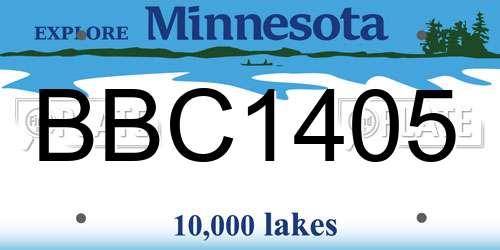 BBC1405 Minnesota License Plate