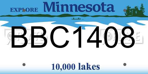 BBC1408 Minnesota License Plate