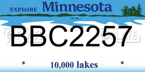 BBC2257 Minnesota License Plate