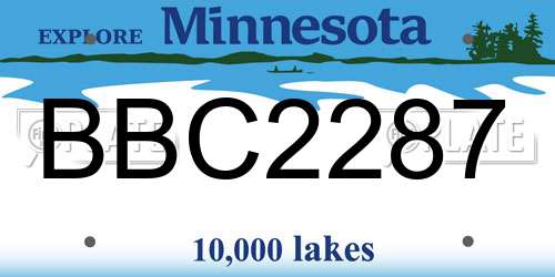 BBC2287 Minnesota License Plate