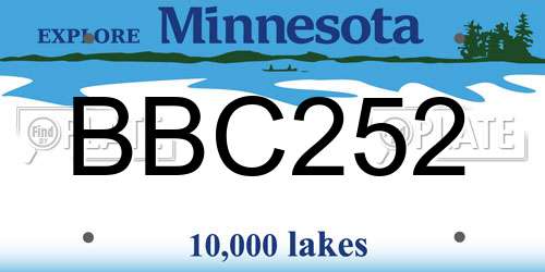 BBC252 Minnesota License Plate