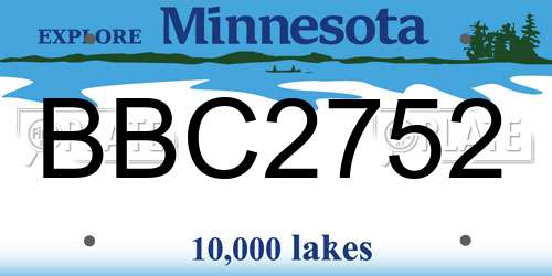 BBC2752 Minnesota License Plate