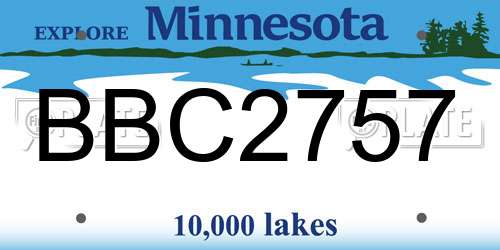 BBC2757 Minnesota License Plate