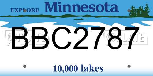 BBC2787 Minnesota License Plate