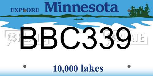 BBC339 Minnesota License Plate