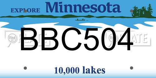 BBC504 Minnesota License Plate