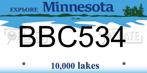 BBC534 Minnesota License Plate