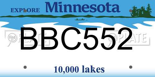 BBC552 Minnesota License Plate