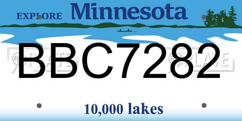 BBC7282 Minnesota License Plate