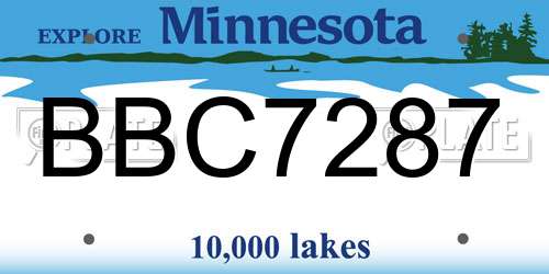 BBC7287 Minnesota License Plate