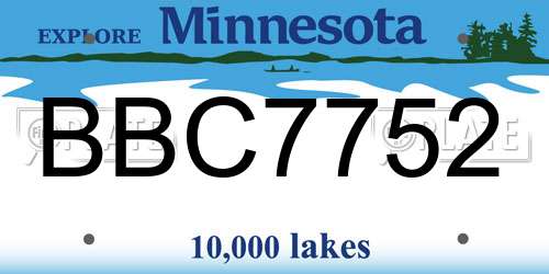 BBC7752 Minnesota License Plate