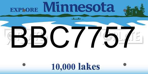 BBC7757 Minnesota License Plate