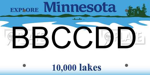 BBCCDD Minnesota License Plate
