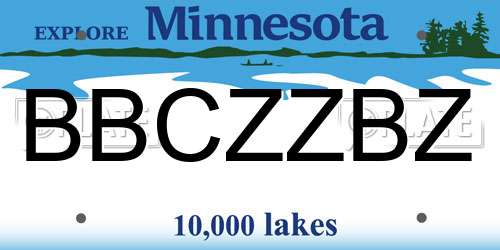 BBCZZBZ Minnesota License Plate