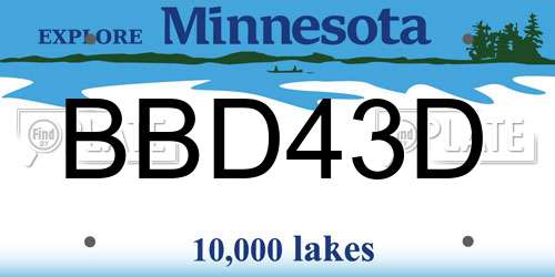 BBD43D Minnesota License Plate