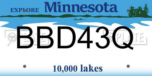 BBD43Q Minnesota License Plate
