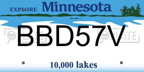 BBD57V Minnesota License Plate