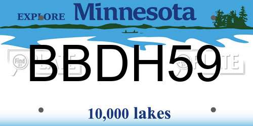 BBDH59 Minnesota License Plate