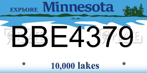 BBE4379 Minnesota License Plate