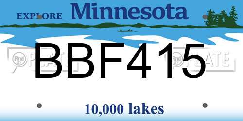 BBF415 Minnesota License Plate