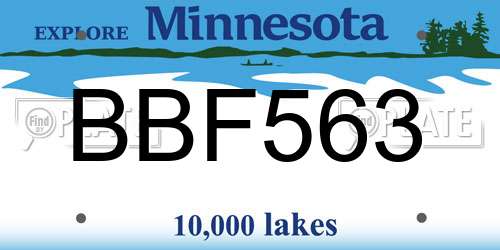 BBF563 Minnesota License Plate
