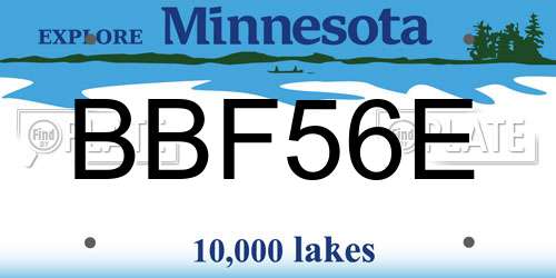 BBF56E Minnesota License Plate